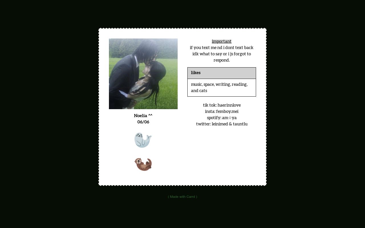 Carrd profile picture for @nosey